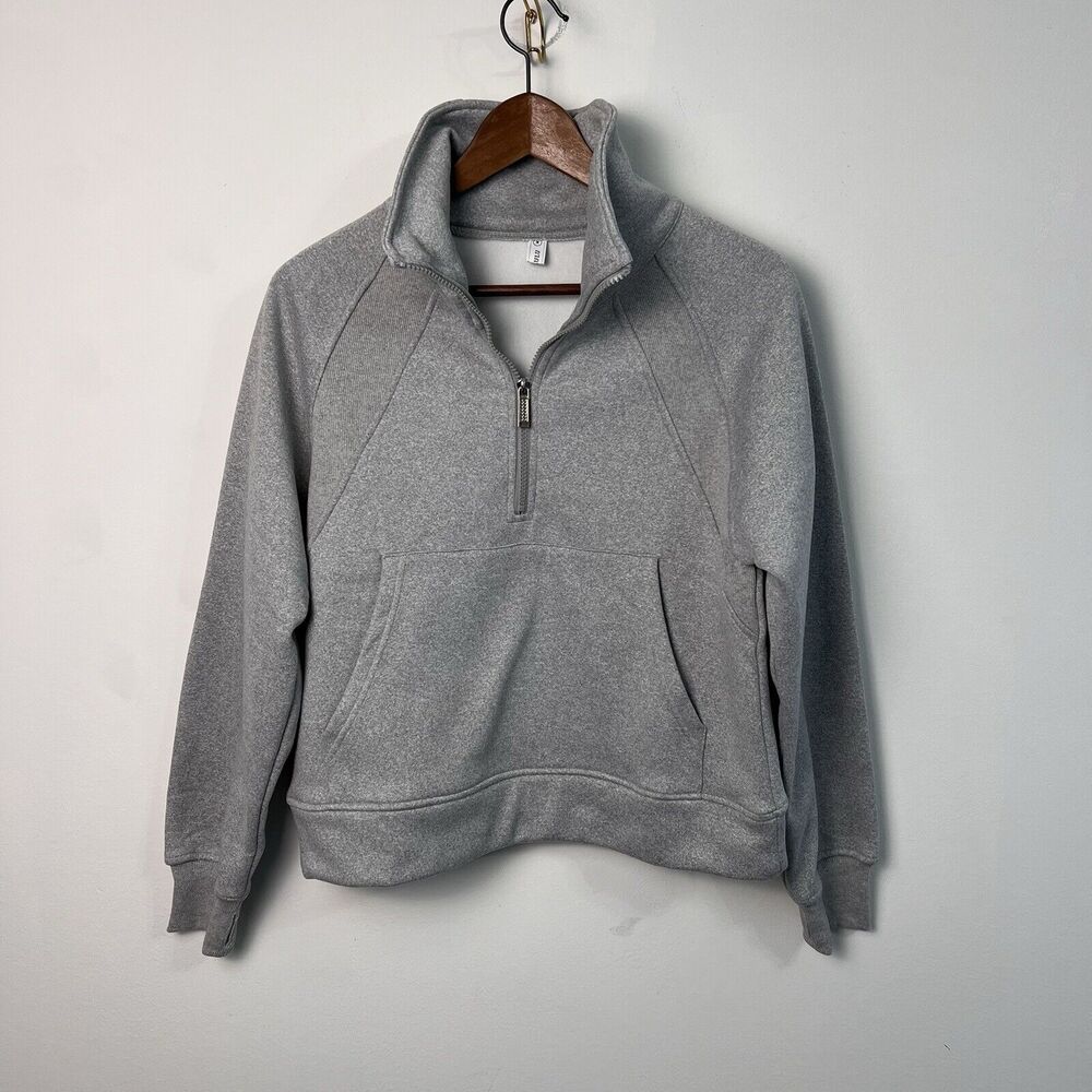 Women's Laslulu 1/4 Zip Gray Sweatshirt Size Medium